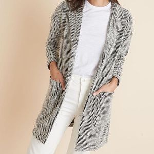 Marine Layer Birdseye Cardigan Coat Black/White